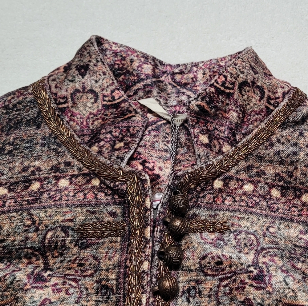 Soft Surroundings Icon Urbina Umber Velvet Baroque Balero Jacket Cropped Jacket - Picture 4 of 13